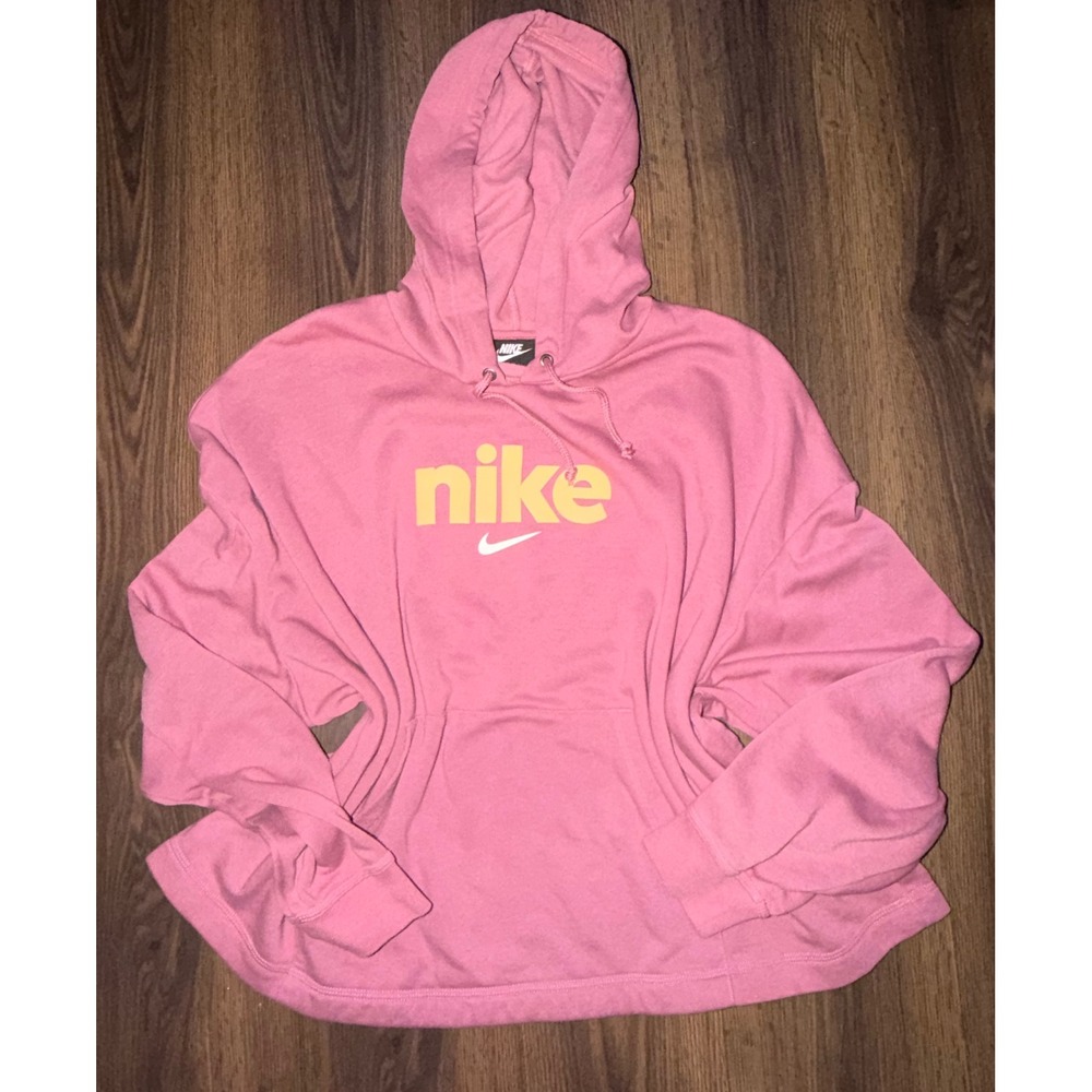 Nike Hoodie Womens XXL Pink Pullover Logo CU5051-614